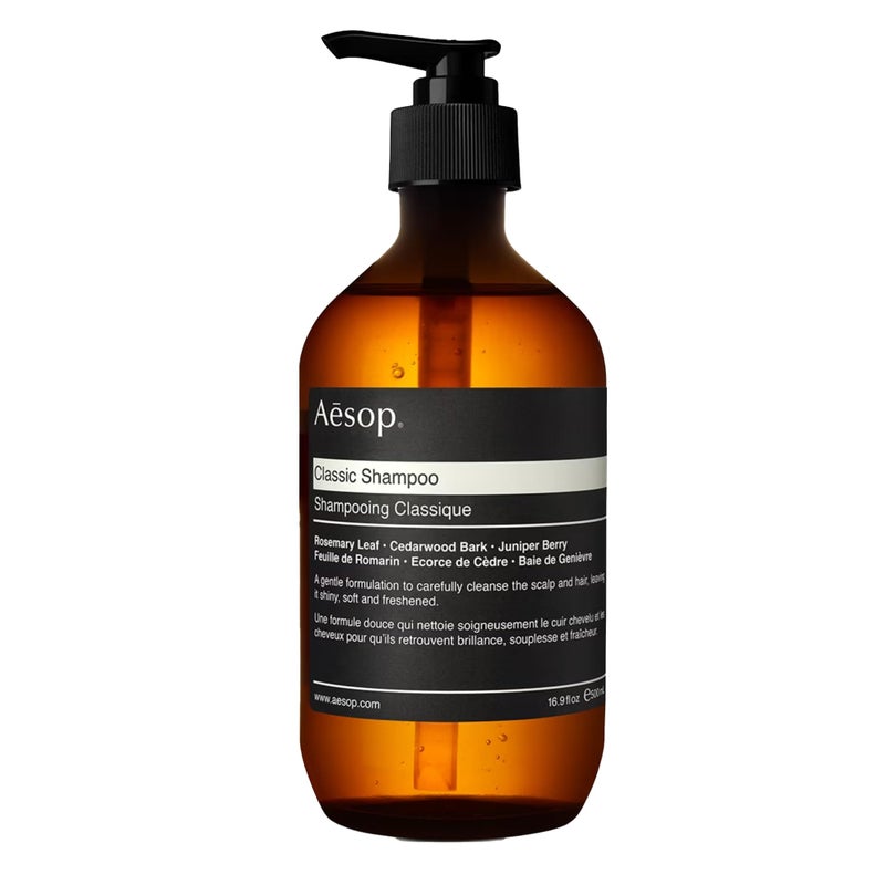 Aesop Classic Shampoo  Gentle Formulation  Leaves Hair Shiny Soft Freshened  Rosemary Leaf Cedarwood Bark Juniper Berry  169 oz  500mL